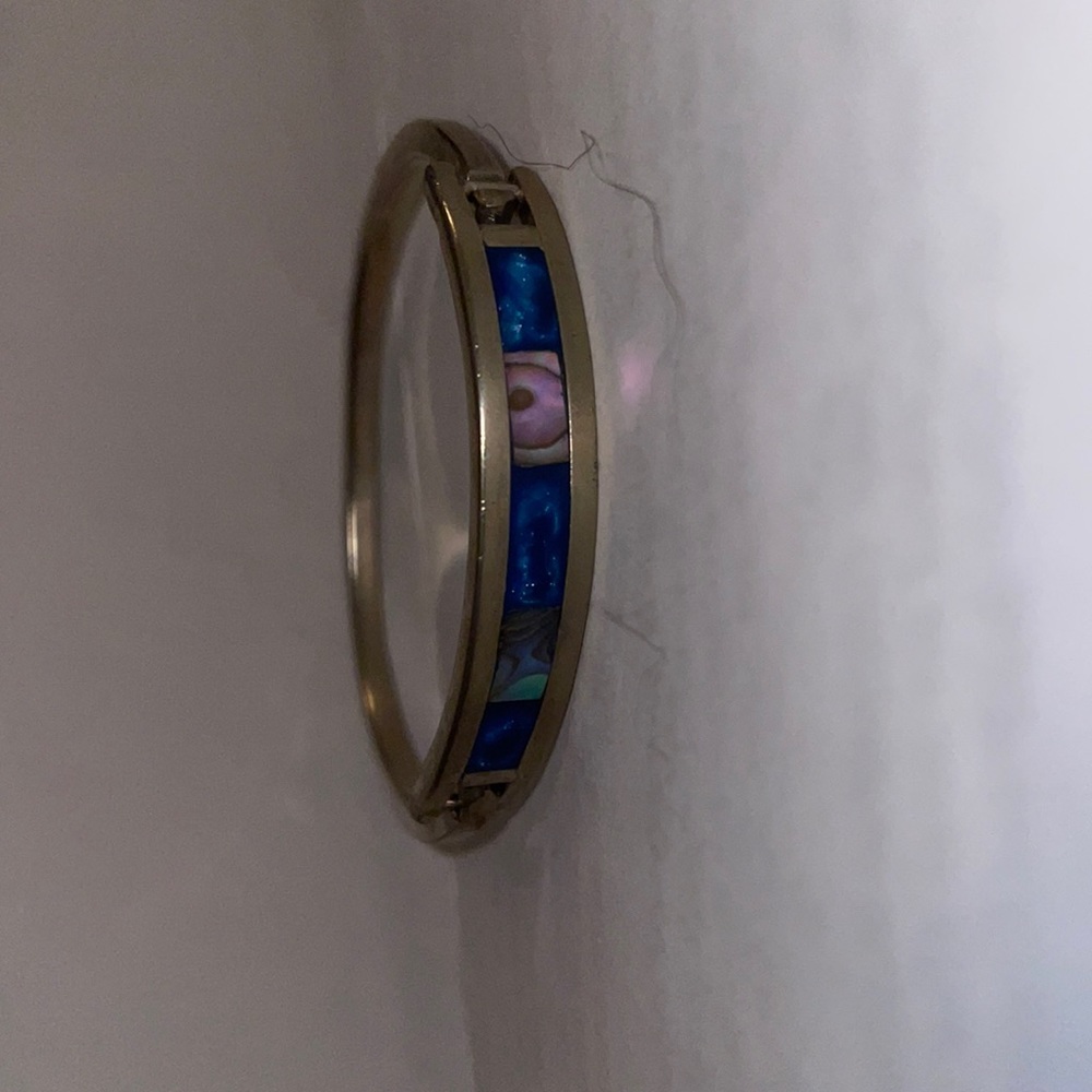 Vintage Alpaca Mexico inlay bracelet
